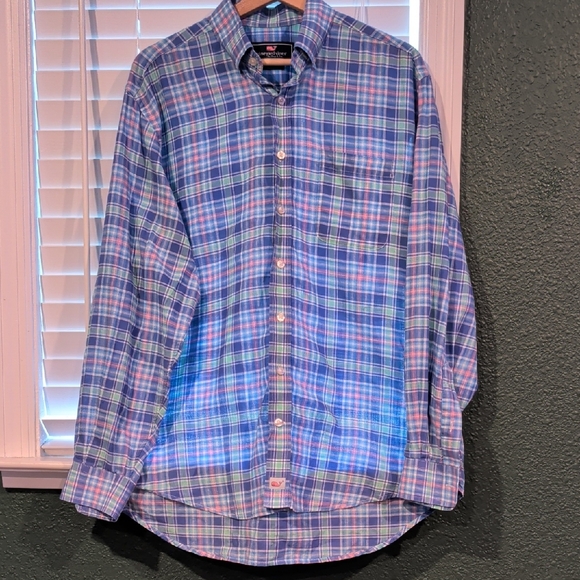 Vineyard Vines Other - Vineyard Vines Blue and Pink Plaid Shirt